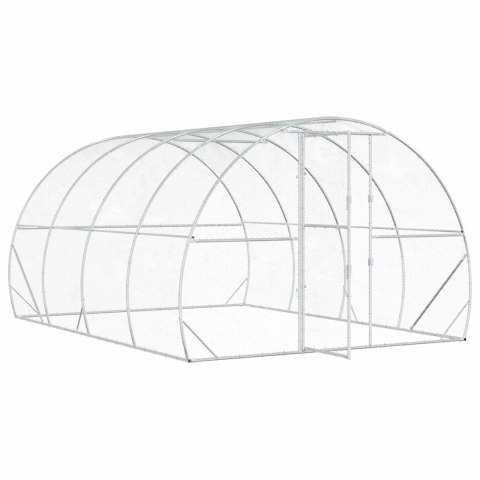 VidaXL Kurnik srebrny 400 x 300 x 200 cm Stal ocynkowana