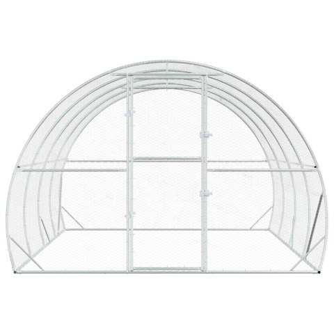 VidaXL Kurnik srebrny 400 x 300 x 200 cm Stal ocynkowana