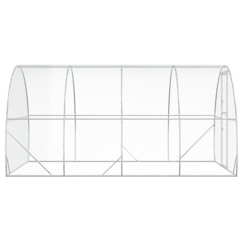 VidaXL Kurnik srebrny 400 x 300 x 200 cm Stal ocynkowana