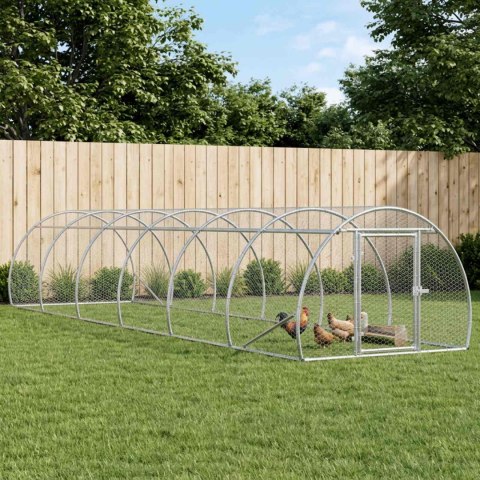 VidaXL Kurnik srebrny 600 x 150 x 100 cm Stal ocynkowana