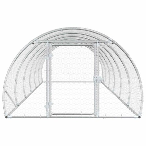 VidaXL Kurnik srebrny 600 x 150 x 100 cm Stal ocynkowana