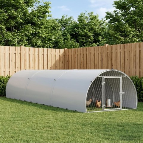 VidaXL Kurnik srebrny 600 x 150 x 100 cm Stal ocynkowana