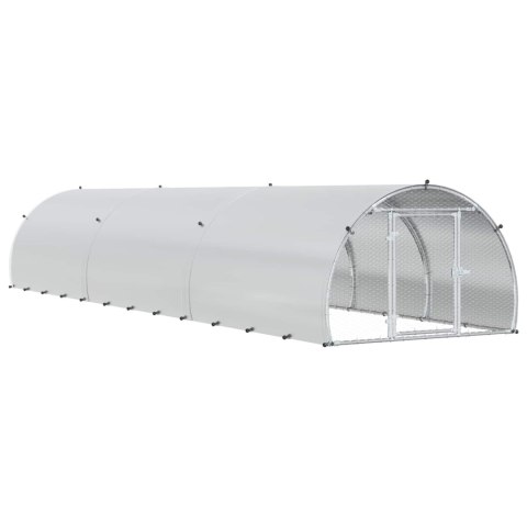 VidaXL Kurnik srebrny 600 x 150 x 100 cm Stal ocynkowana