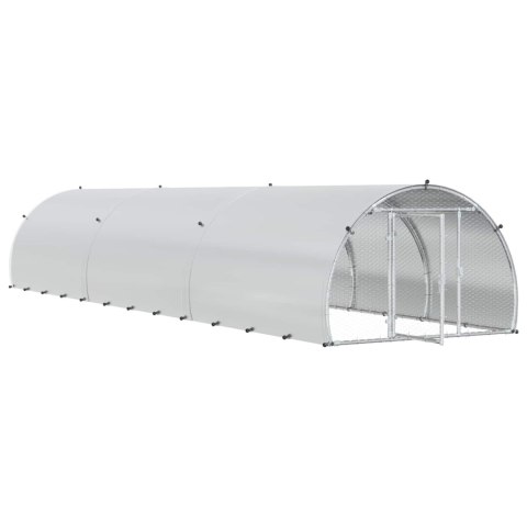 VidaXL Kurnik srebrny 600 x 150 x 100 cm Stal ocynkowana