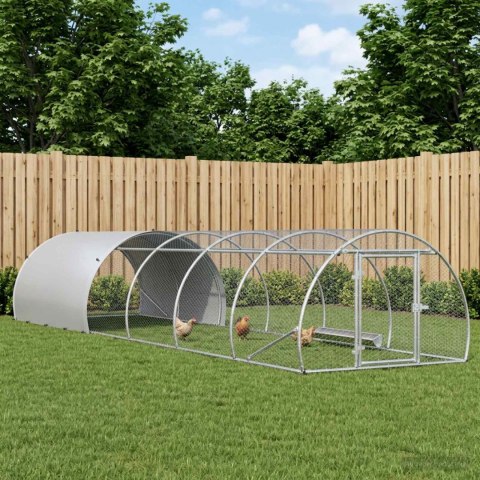 VidaXL Kurnik srebrny 600 x 150 x 100 cm Stal ocynkowana