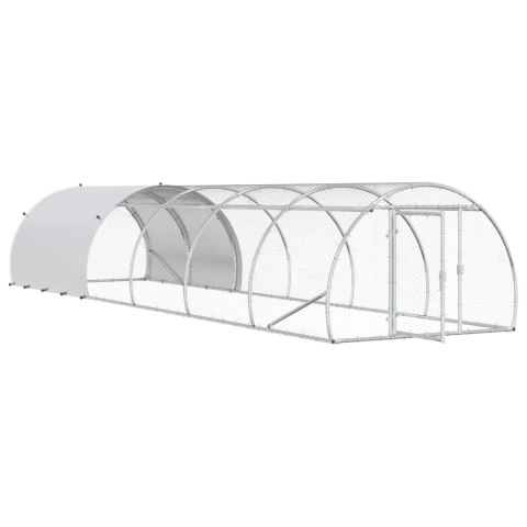 VidaXL Kurnik srebrny 600 x 150 x 100 cm Stal ocynkowana