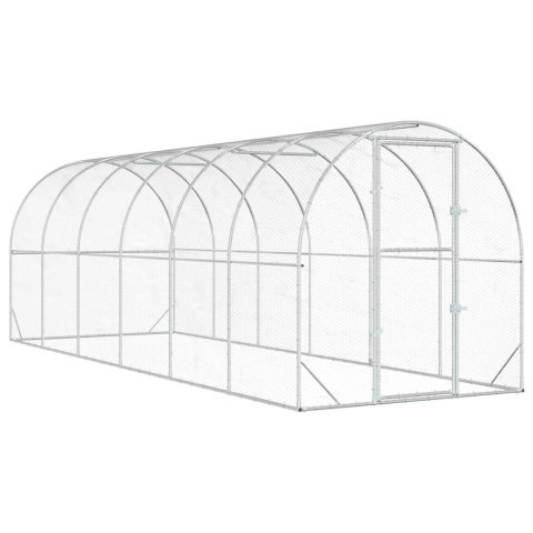VidaXL Kurnik srebrny 600 x 200 x 200 cm Stal ocynkowana