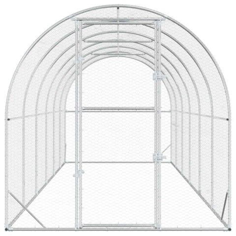 VidaXL Kurnik srebrny 600 x 200 x 200 cm Stal ocynkowana