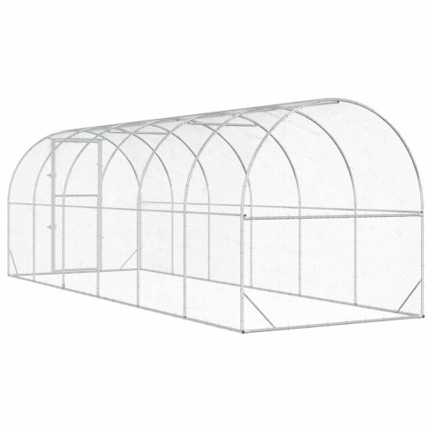 VidaXL Kurnik srebrny 600 x 200 x 200 cm Stal ocynkowana