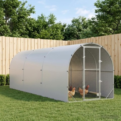 VidaXL Kurnik srebrny 600 x 200 x 200 cm Stal ocynkowana