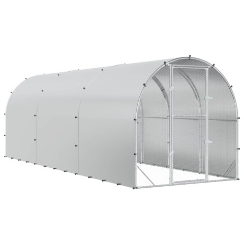 VidaXL Kurnik srebrny 600 x 200 x 200 cm Stal ocynkowana