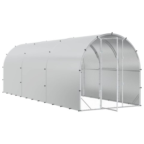 VidaXL Kurnik srebrny 600 x 200 x 200 cm Stal ocynkowana