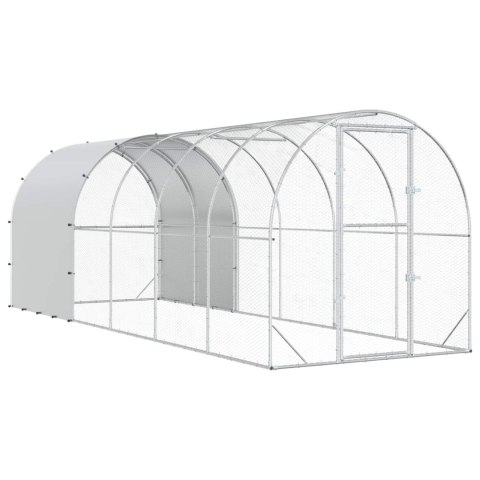 VidaXL Kurnik srebrny 600 x 200 x 200 cm Stal ocynkowana
