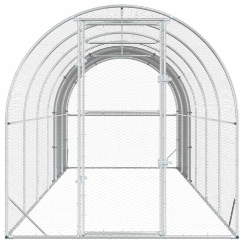 VidaXL Kurnik srebrny 600 x 200 x 200 cm Stal ocynkowana