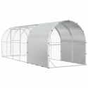 VidaXL Kurnik srebrny 600 x 200 x 200 cm Stal ocynkowana