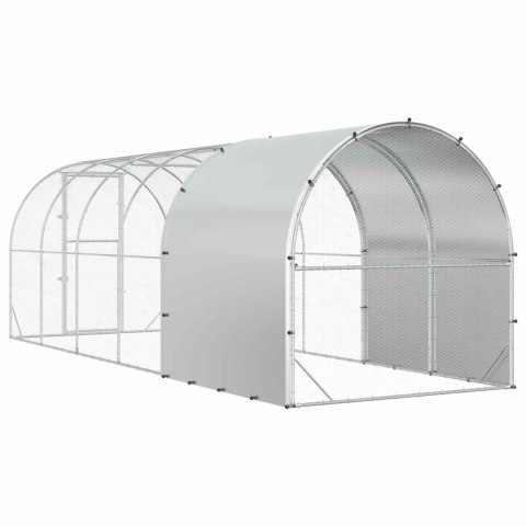 VidaXL Kurnik srebrny 600 x 200 x 200 cm Stal ocynkowana