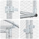 VidaXL Kurnik srebrny 600 x 200 x 200 cm Stal ocynkowana