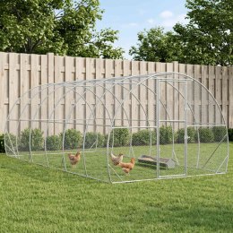 VidaXL Kurnik srebrny 600 x 300 x 200 cm Stal ocynkowana