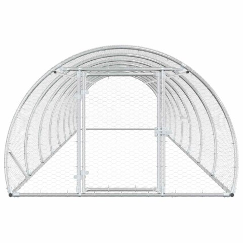 VidaXL Kurnik srebrny 800 x 150 x 100 cm Stal ocynkowana