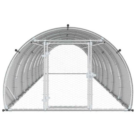 VidaXL Kurnik srebrny 800 x 150 x 100 cm Stal ocynkowana