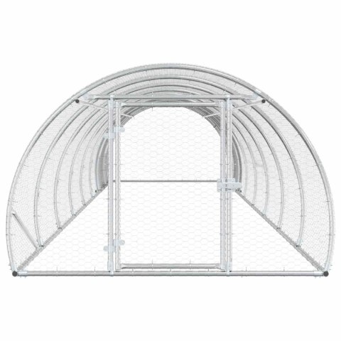VidaXL Kurnik srebrny 800 x 150 x 100 cm Stal ocynkowana