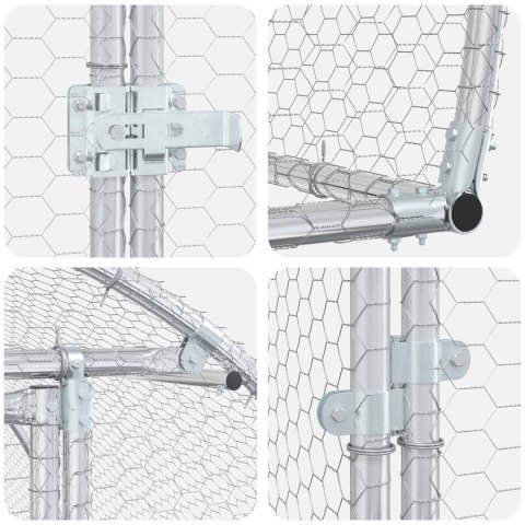 VidaXL Kurnik srebrny 800 x 150 x 100 cm Stal ocynkowana