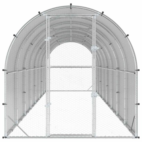 VidaXL Kurnik srebrny 800 x 200 x 200 cm Stal ocynkowana