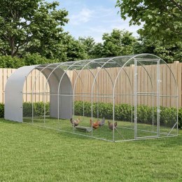 VidaXL Kurnik srebrny 800 x 200 x 200 cm Stal ocynkowana