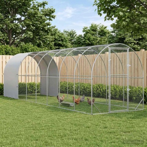 VidaXL Kurnik srebrny 800 x 200 x 200 cm Stal ocynkowana