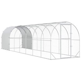 VidaXL Kurnik srebrny 800 x 200 x 200 cm Stal ocynkowana