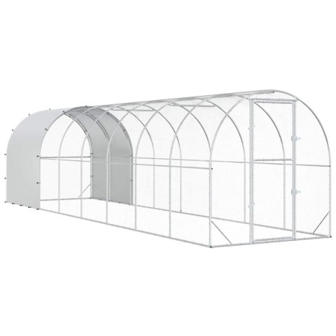 VidaXL Kurnik srebrny 800 x 200 x 200 cm Stal ocynkowana