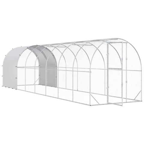VidaXL Kurnik srebrny 800 x 200 x 200 cm Stal ocynkowana