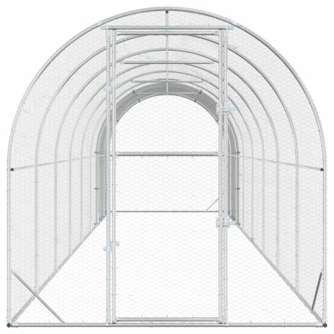 VidaXL Kurnik srebrny 800 x 200 x 200 cm Stal ocynkowana