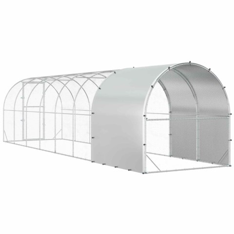 VidaXL Kurnik srebrny 800 x 200 x 200 cm Stal ocynkowana