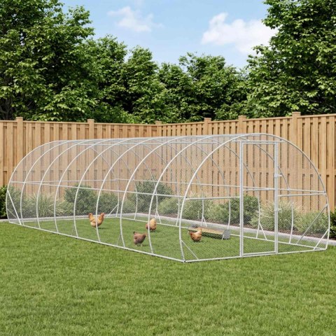VidaXL Kurnik srebrny 800 x 300 x 200 cm Stal ocynkowana