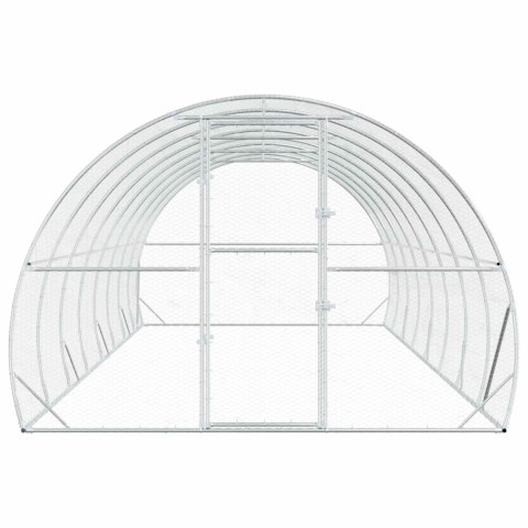 VidaXL Kurnik srebrny 800 x 300 x 200 cm Stal ocynkowana