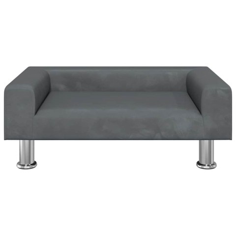 VidaXL Legowisko dla psa, ciemnoszare, 70x45x26,5 cm, aksamitne