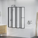 PARAWAN PRYSZNICOWY CZARNY 168 X 140 CM ALUMINIUM