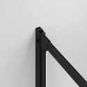 PARAWAN PRYSZNICOWY CZARNY 168 X 140 CM ALUMINIUM