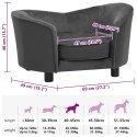 VidaXL Sofa dla psa, ciemnoszara, 69x49x40 cm, plusz i sztuczna skóra