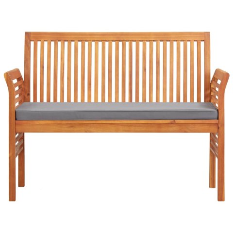VidaXL 2-osobowa ławka ogrodowa z poduszką, 120 cm, drewno akacjowe