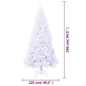 VidaXL Sztuczna choinka o grubych gałązkach, biała, 240 cm, PVC