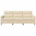 VidaXL 3-osobowa sofa, kremowa, 180 cm, tapicerowana tkaniną