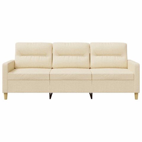 VidaXL 3-osobowa sofa, kremowa, 180 cm, tapicerowana tkaniną