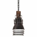 VidaXL Industrialna lampa sufitowa, czarna, E27, drewno mango