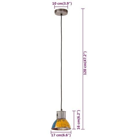 INDUSTRIALNA LAMPA WISZĄCA, 25 W, KOLOROWA, OKRĄGŁA, 17 CM, E27