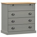 VidaXL Komoda VIGO, szara, 80x40x76 cm, lite drewno sosnowe