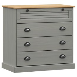 VidaXL Komoda VIGO, szara, 80x40x76 cm, lite drewno sosnowe