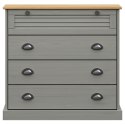 VidaXL Komoda VIGO, szara, 80x40x76 cm, lite drewno sosnowe