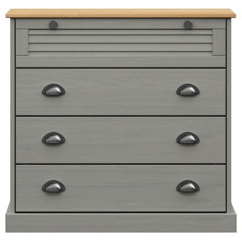 VidaXL Komoda VIGO, szara, 80x40x76 cm, lite drewno sosnowe